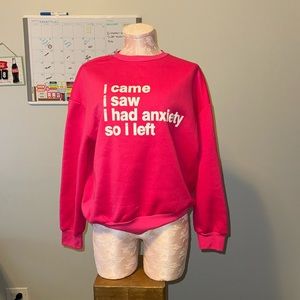 Pink crew neck on size small.  Never worn